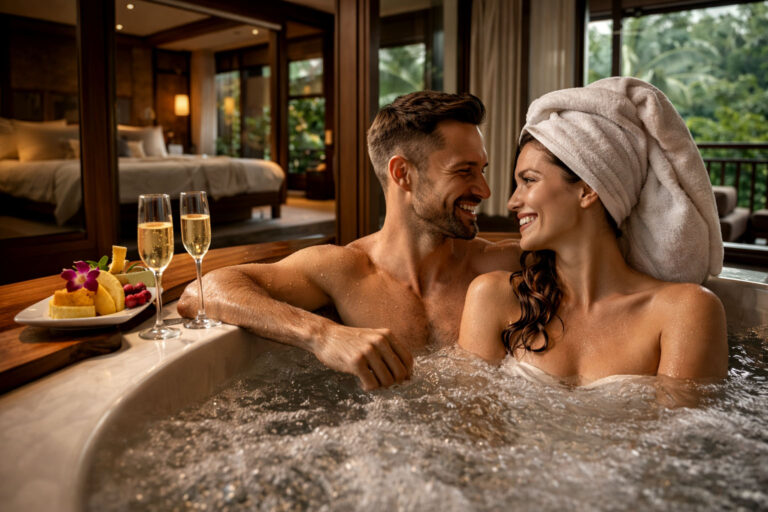 pareja jacuzzi el abrevadero